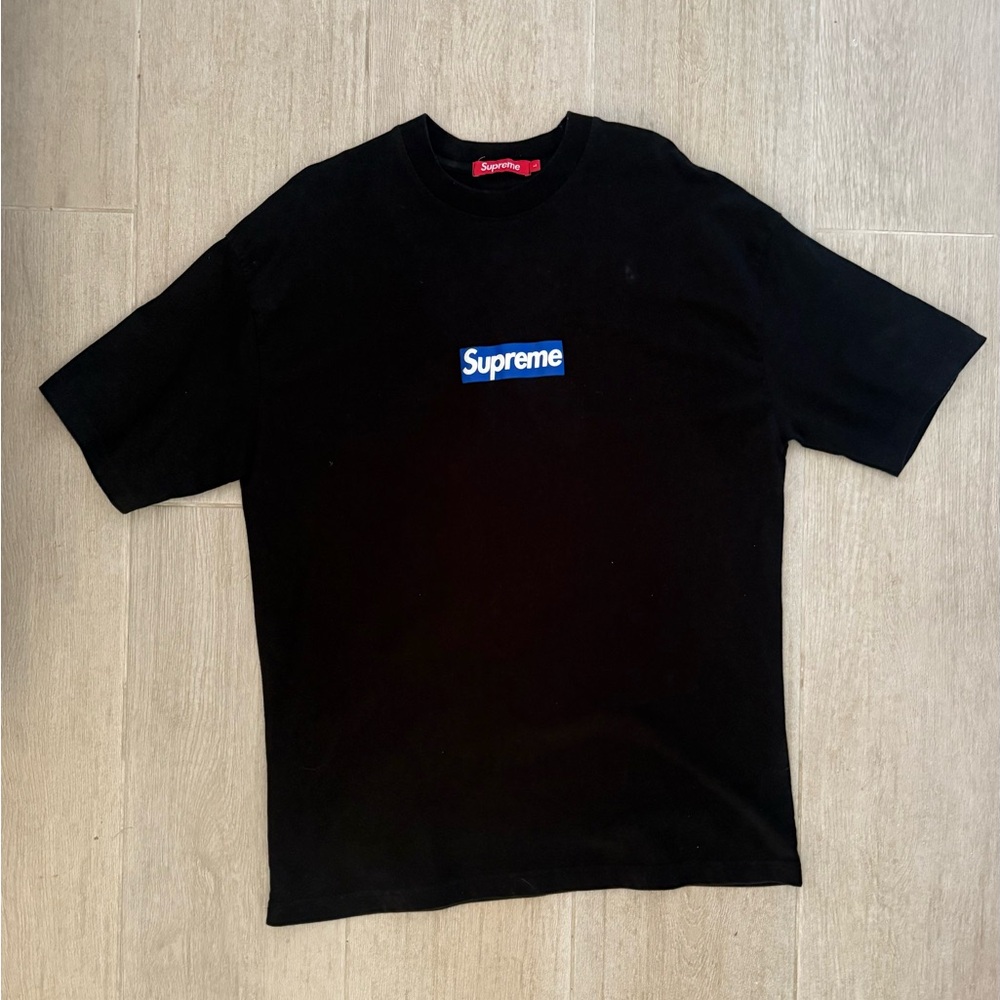 Supreme Black Tee with White Logo